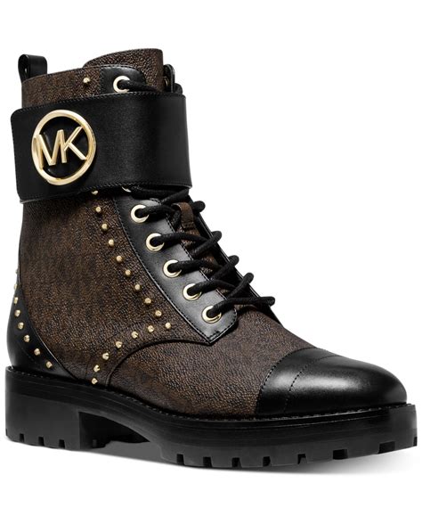 michael kors boots black brown|Michael Kors wedge ankle boots.